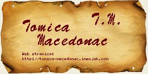 Tomica Macedonac vizit kartica